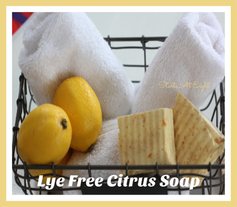 DIY Lye Free Citrus Soap Tutorial from Starts At Eight