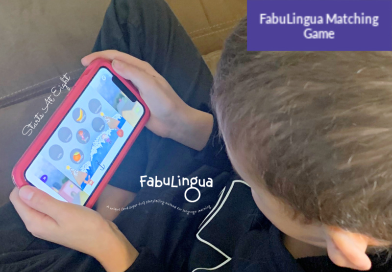 FabuLingua is a Spanish Language App that teaches kids Spanish via fun, interactive stories. Read along, play games, earn stickers, record yourself, & more! A Review from Starts At Eight