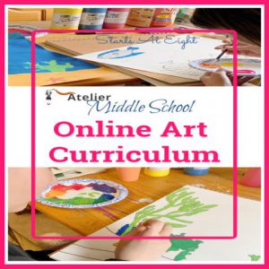 Middle School Online Art Curriculum from Atelier Homeschool Art by Arts Attack offers video-based art instruction for homeschoolers. A review from Starts At Eight