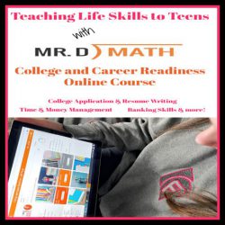 Mr. D Math College & Career Readiness is an online class (live or self-paced) teaching life skills such as time/money management, college application/resume writing, banking skills and more! A Review from Starts At Eight