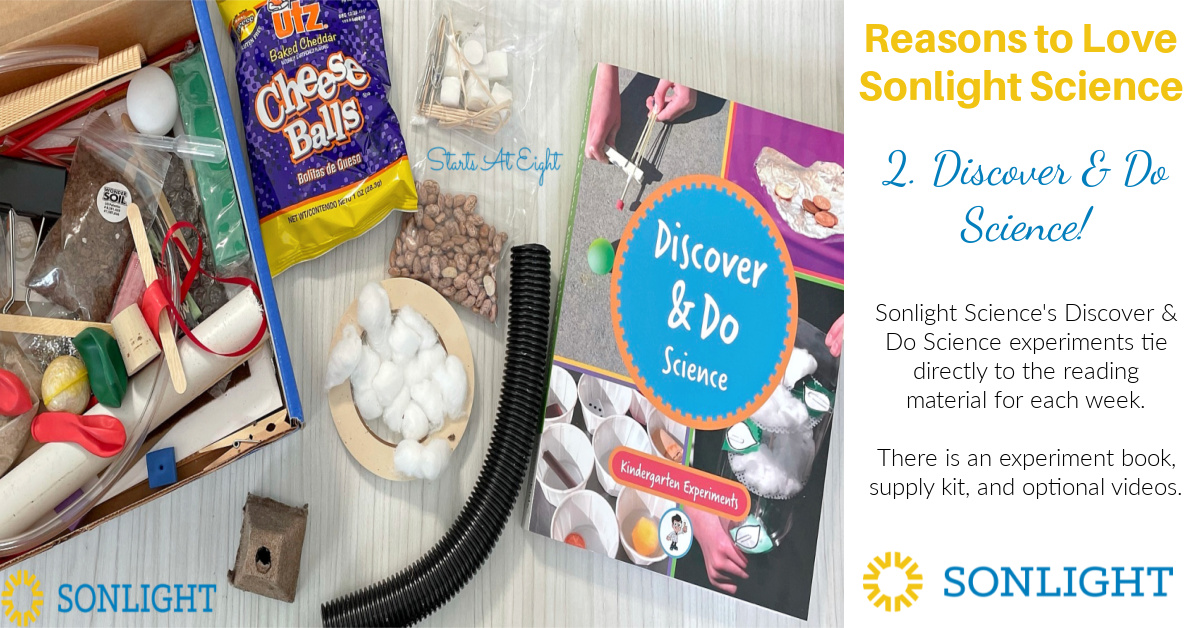 Sonlight Science Discover & Do is a homeschool science curriculum that uses literature along with hands-on experiments and worksheets to help engage kids in science topics. A review from Starts At Eight