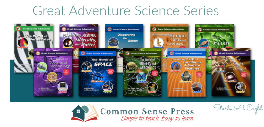 Great Science Adventures from Common Sense Press are easy to use, elementary secular homeschool science programs that can be used with multiple ages! This is a review of the Discovering the Human Body and Senses from Starts At Eight