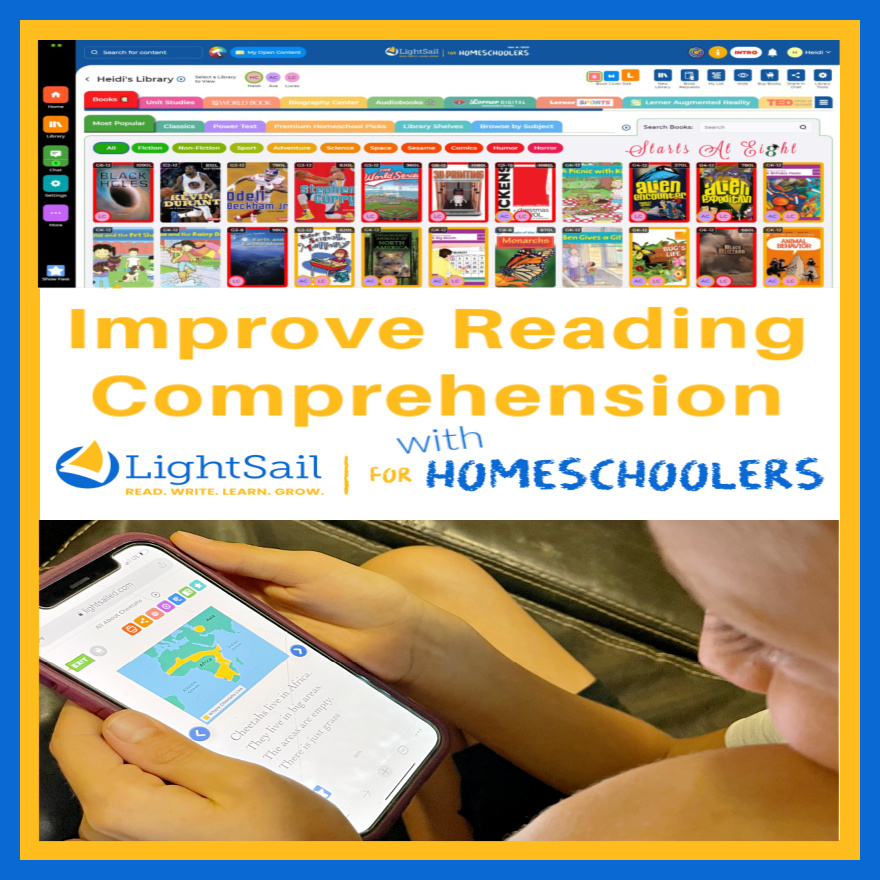 Improve Reading Comprehension with LightSail for Homeschoolers - A review from Starts At Eight