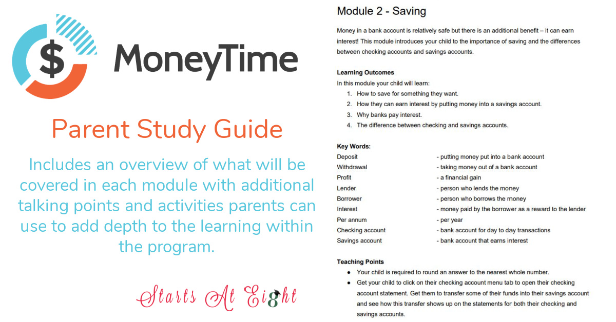 Teach Kids About Money with the MoneyTime, the online gamified Financial Literacy Homeschool Curriculum for kids ages 10-14.