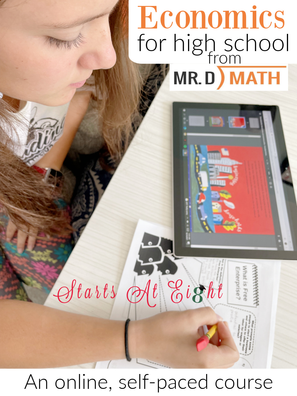 Economics for High School from Mr. D Math is a half credit, online, self-paced course for homeschool high schoolers. A review from Starts At Eight