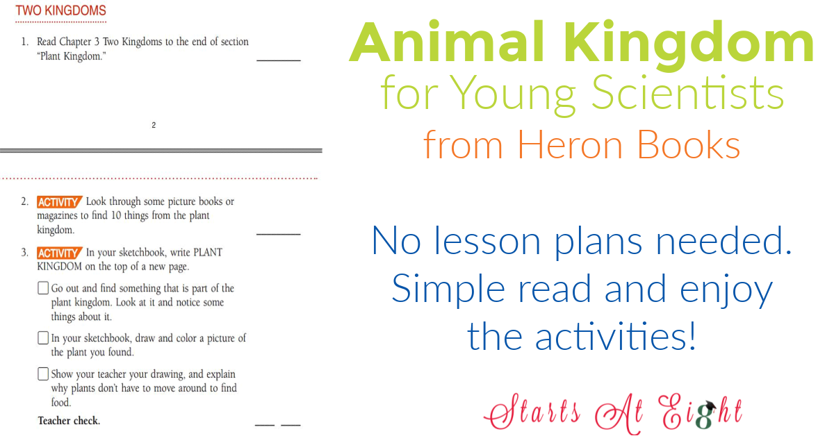 Animal Kingdom for Young Scientist from Heron Books teaches kids ages 7-9 about animal classification, invertebrates vs vertebrates, warm vs. cold blooded and more! A review from Starts At Eight
