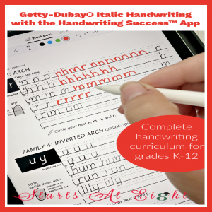 The Handwriting Success™ App is a handwriting App for teaching cursive using Getty-Dubay® Italic Handwriting, making it easy to learn, even on the go!