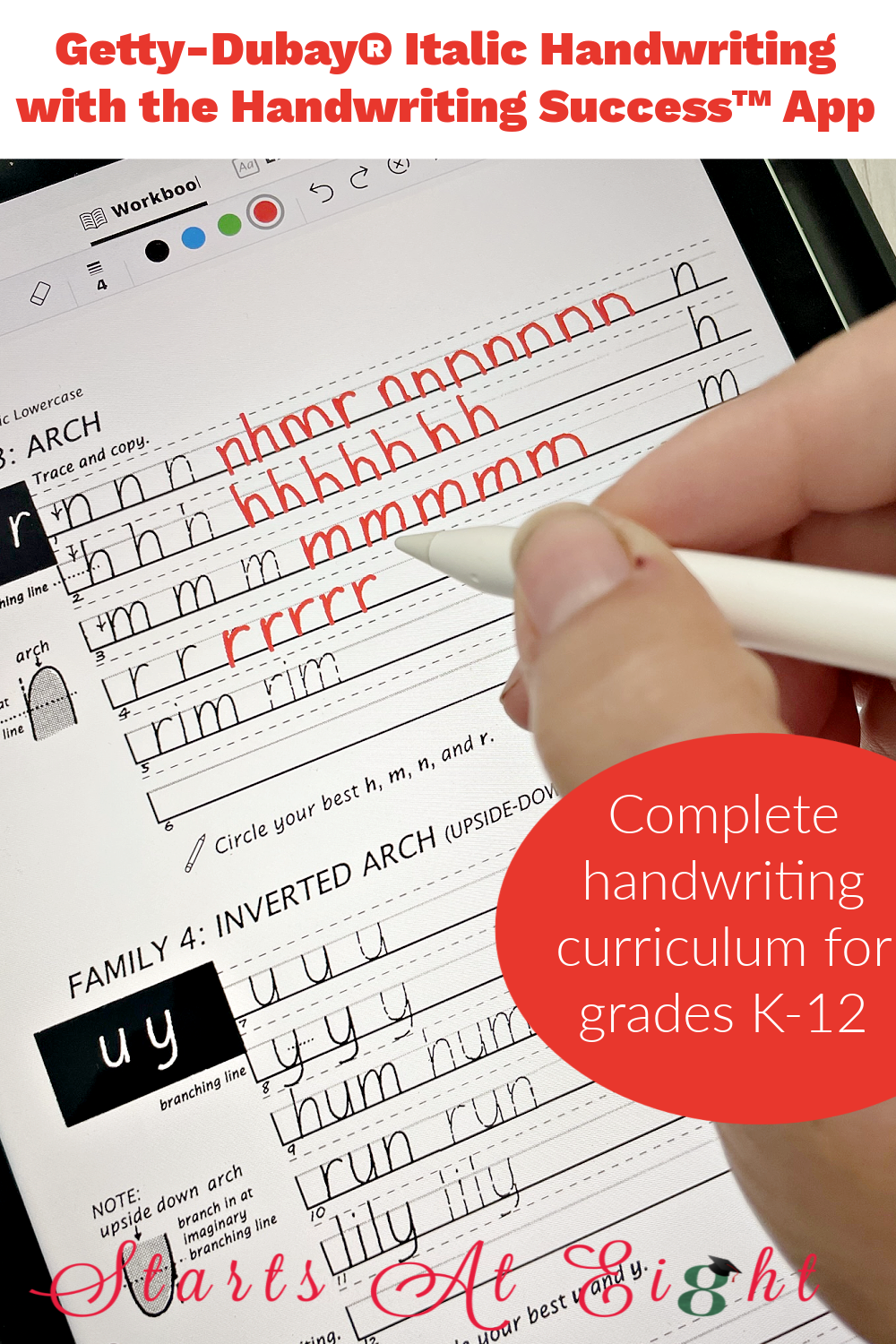 The Handwriting Success™ App is a handwriting App for teaching cursive using Getty-Dubay® Italic Handwriting, making it easy to learn, even on the go!
