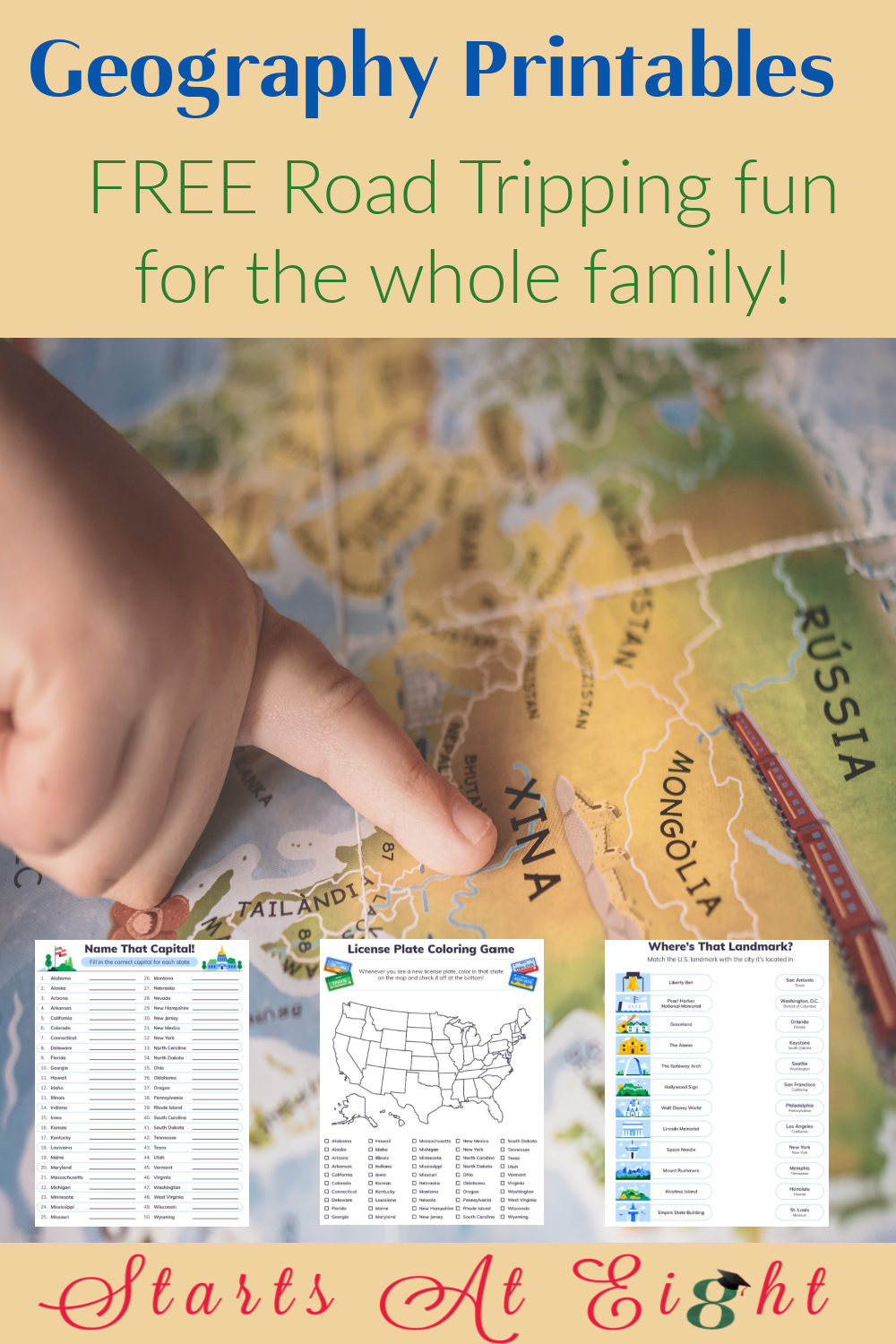 Geography Printables FREE Road Tripping fun for the whole family with these FREE printables games and activities for use when traveling!