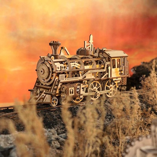 3D Wooden Puzzle Steam Locomotive Model
