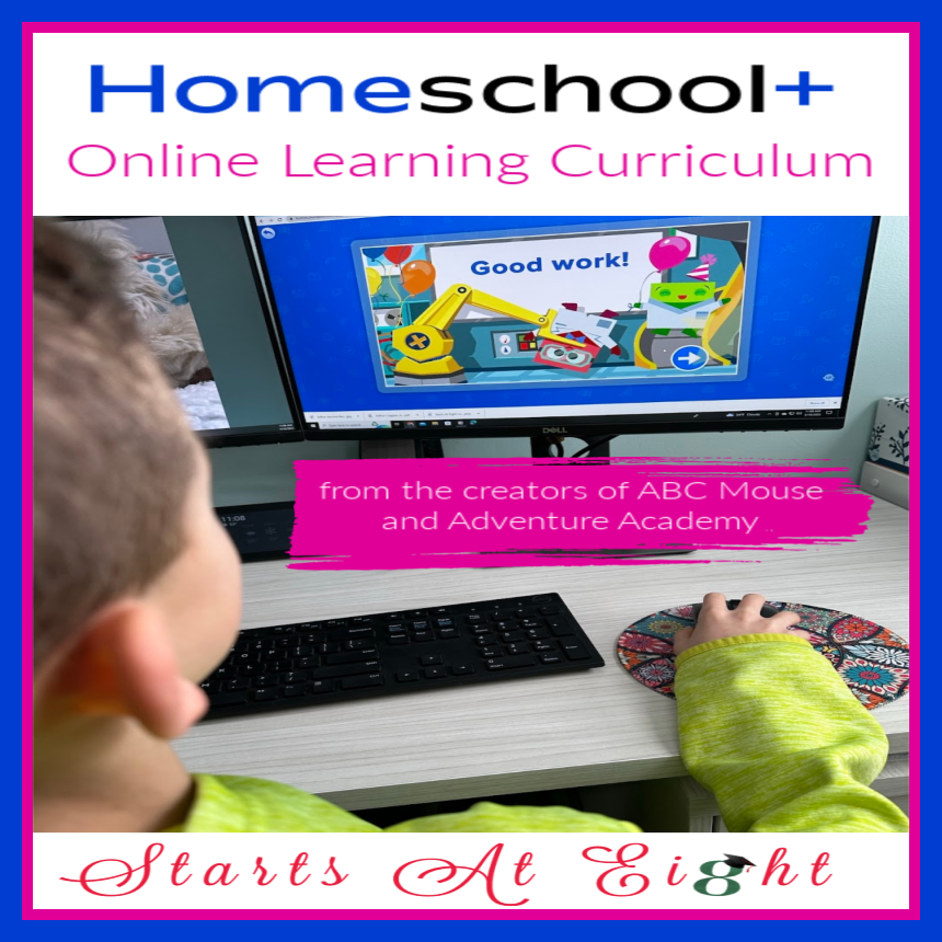 Homeschool+ Online Learning Curriculum from the makers of ABC Mouse and Adventure Academy is a complete homeschool curriculum for PreK-2nd grade.