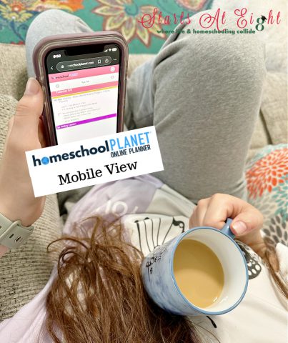 Homeschool Planet Online Planner Mobile View