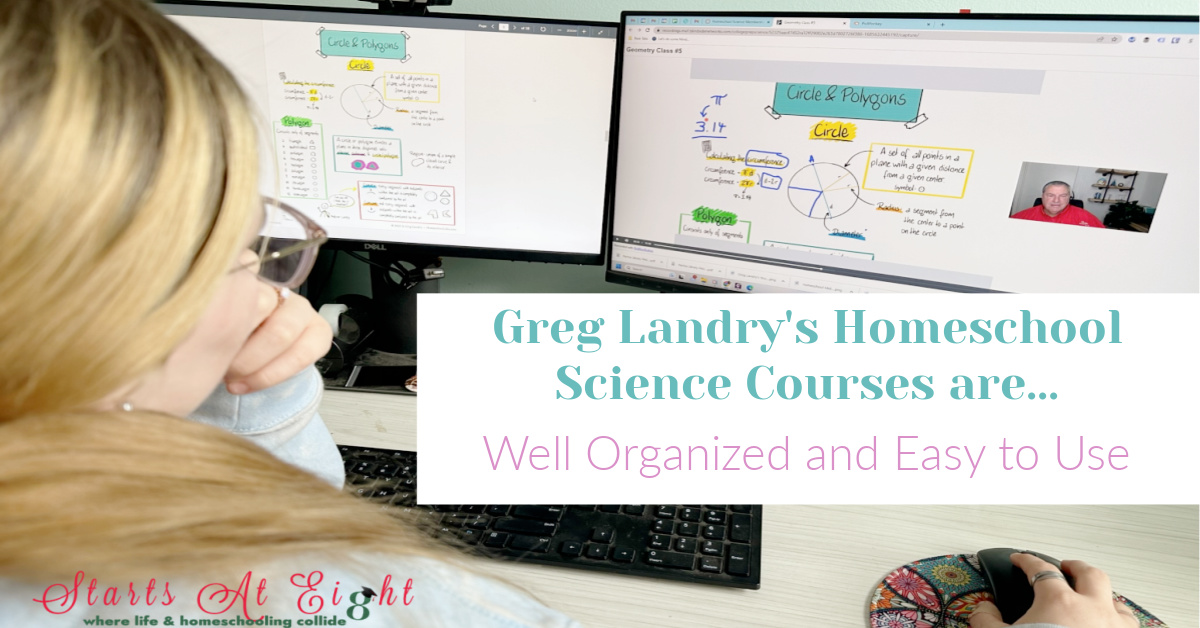 Greg Landry's Homeschool Science Courses are well organized and easy to use