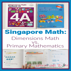 Dimensions Math vs. Primary Mathematics is an in-depth look at these two math products from Singapore Math. This will answer questions like: What is unique about each? Why would you want to use one or the other in particular?