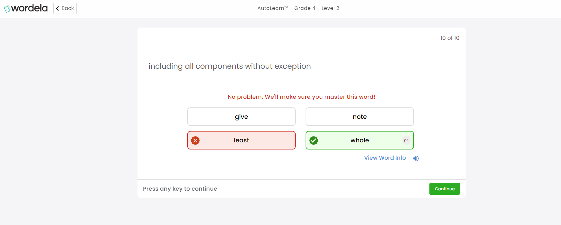 Wordela uses AI technology to adapt to your child's knowledge level