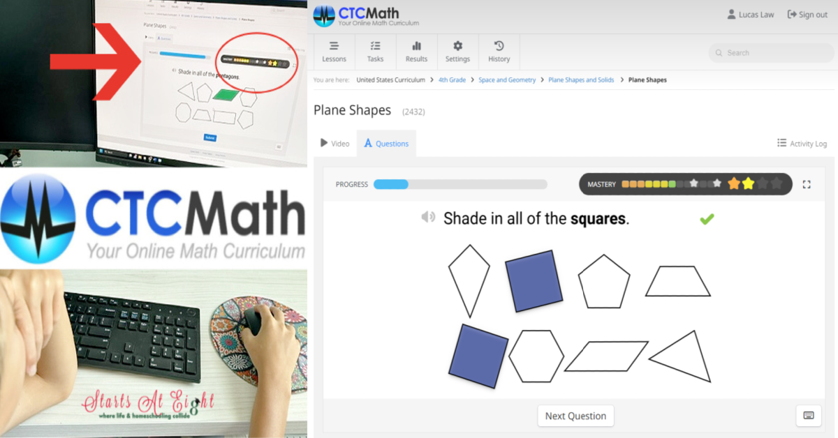 CTCMath Progress Bar and Mastery Stars