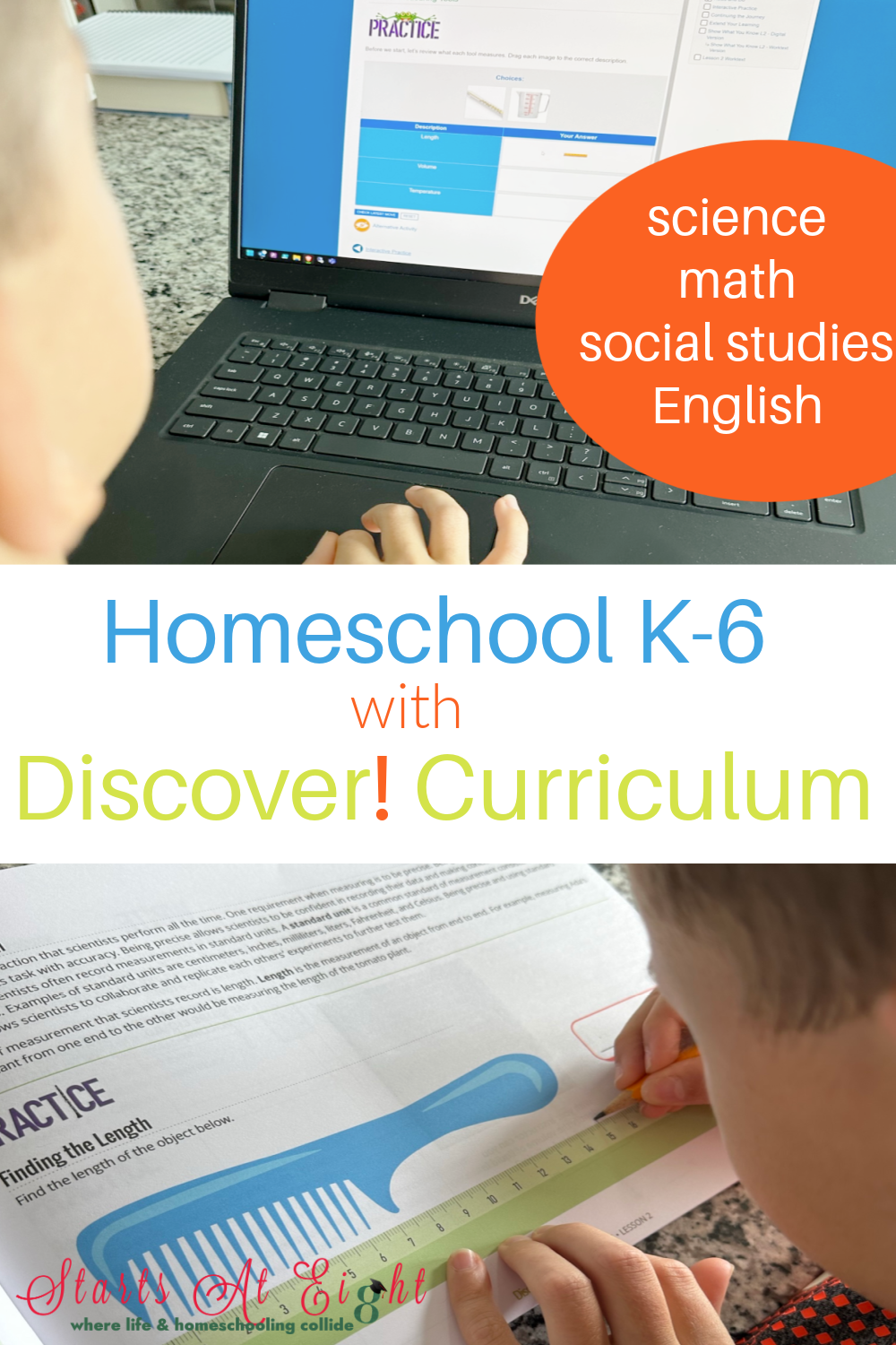 Homeschool K-6 with Discover! Curriculum combines print & digital resources to bring a complete learning experience for the elementary years.