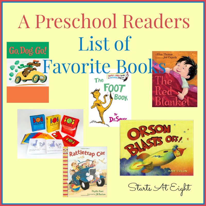 A Preschool Readers List of Favorite Books from Starts At Eight