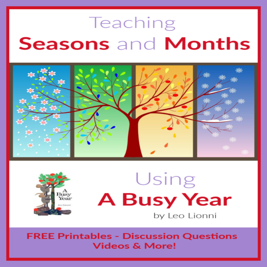 Teaching Seasons and Months Using A Busy Year by Leo Lionni from Starts At Eight