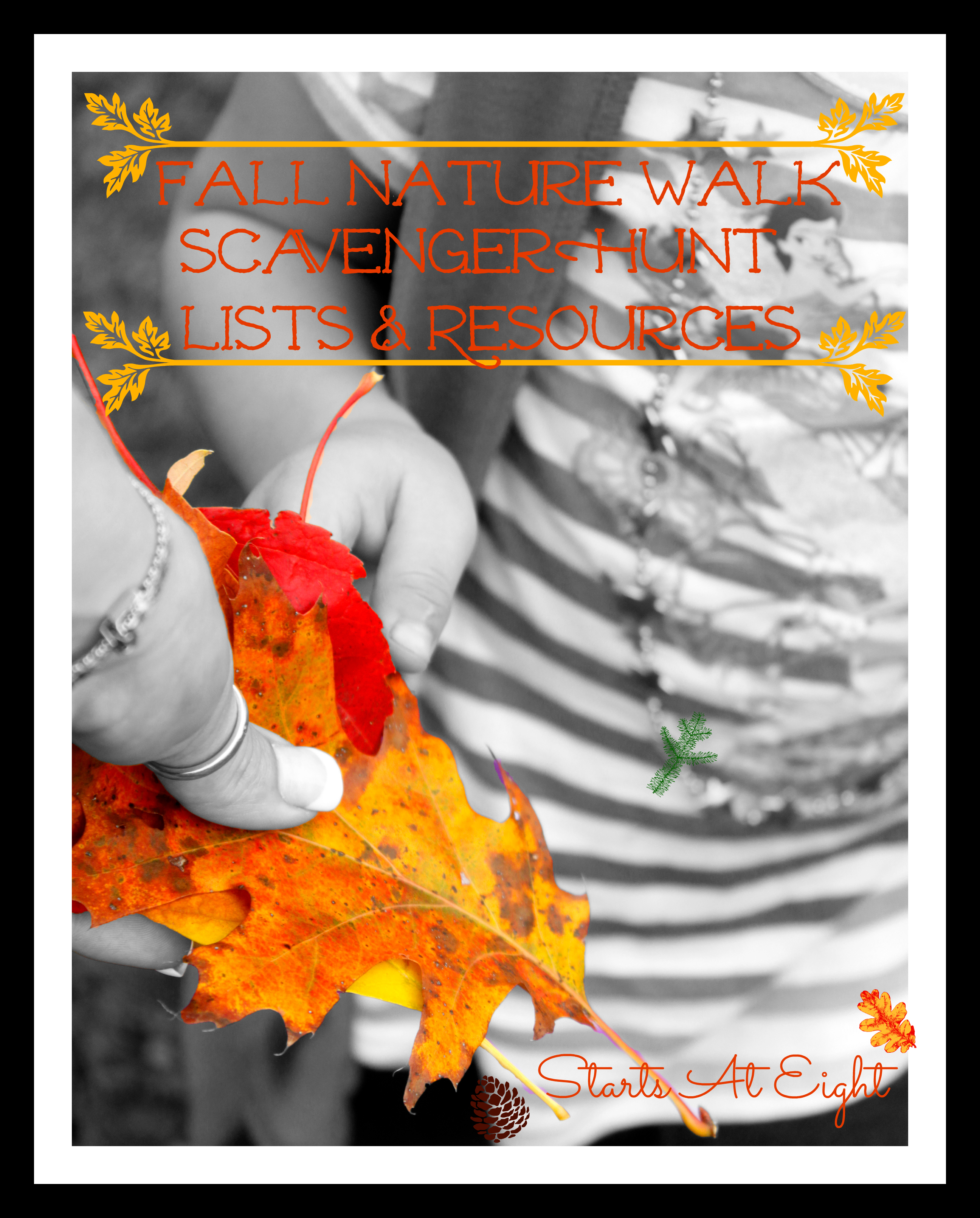 Fall Nature Walk ~ Scavenger Hunt Lists & Resources from Starts At Eight
