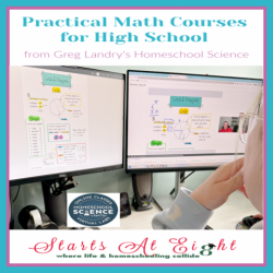 The Practical Math Courses for grades 8-12 from Greg Landry's Homeschool Science are online, self-paced courses that require no science or math prerequisites.